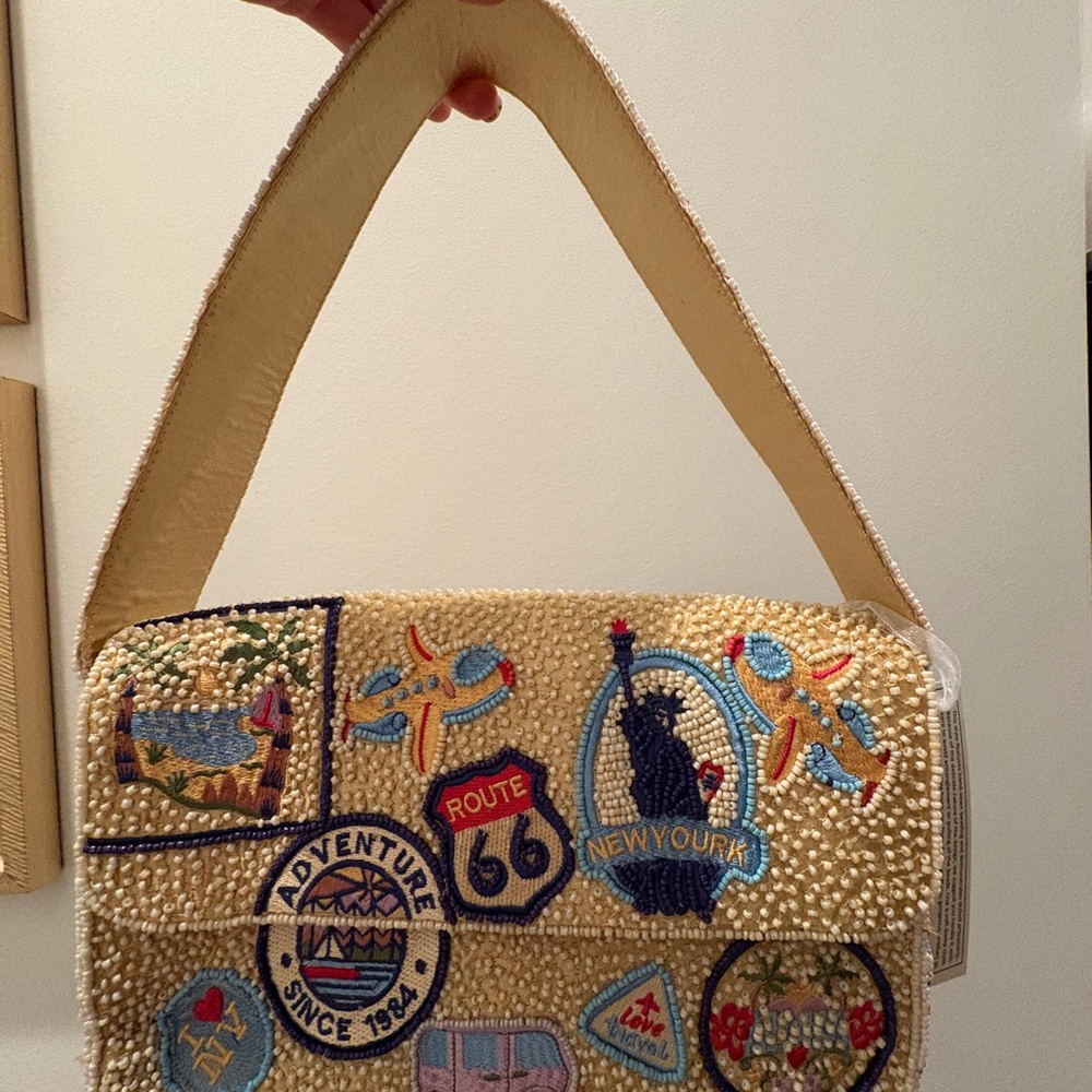 Made in India Cream/Beige Travel Beaded Bag